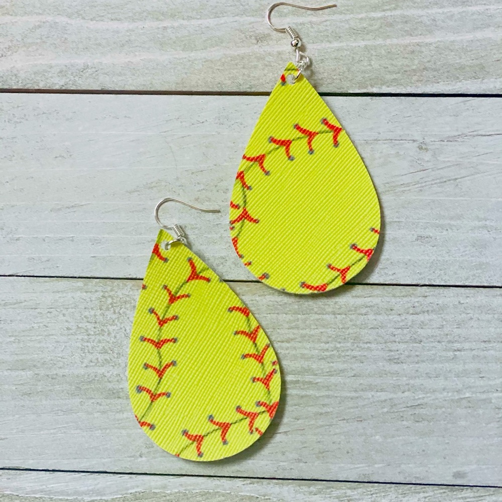 Faux Printed Leather Earrings
